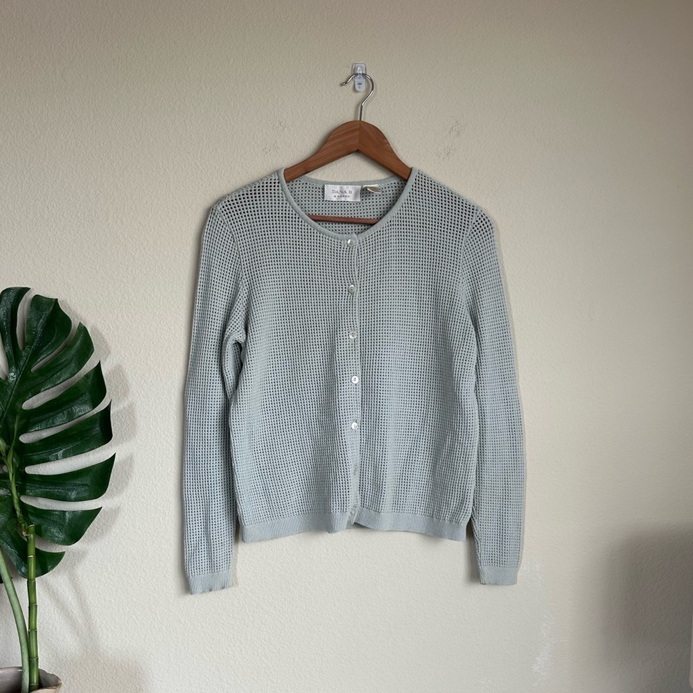 Vintage Dana B. & Karen Rayon Knit Cardigan